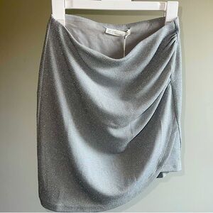 Glittery-silver Mini Skirt